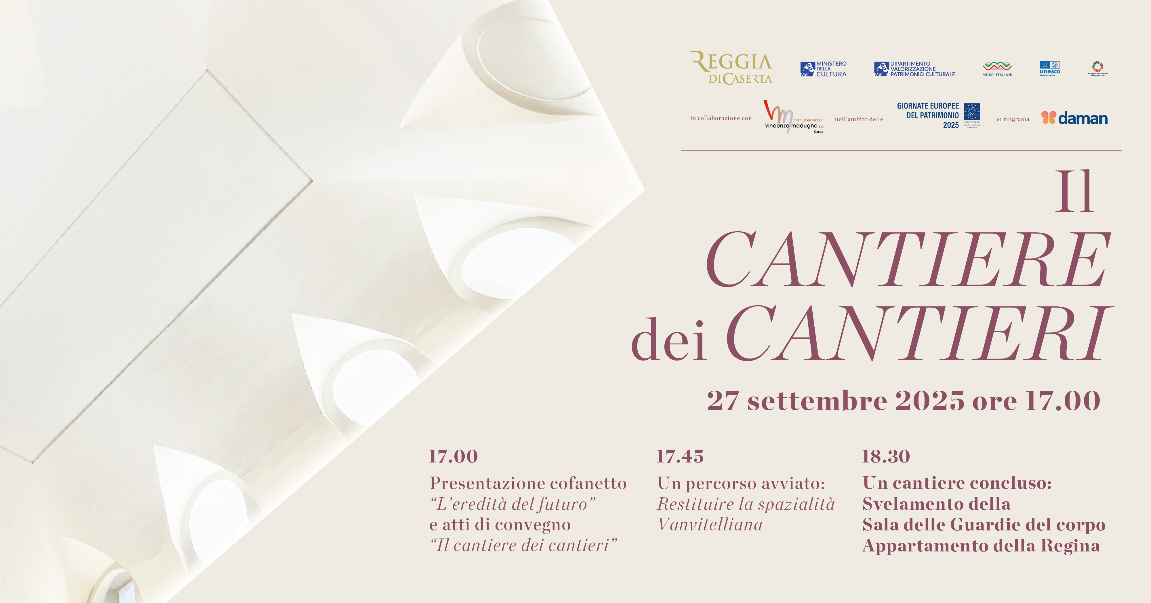 Sabato 27 settembre la Reggia di Caserta "svela" al pubblico la Sala dell'Appartamento della Regina